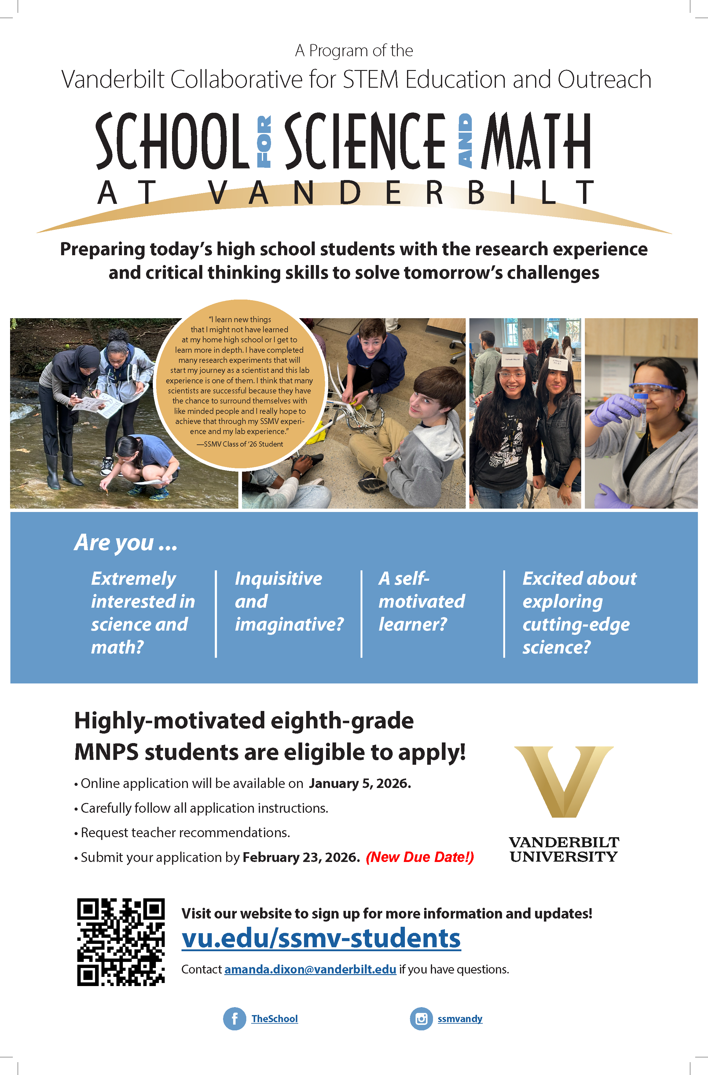SSMV admissions flyer