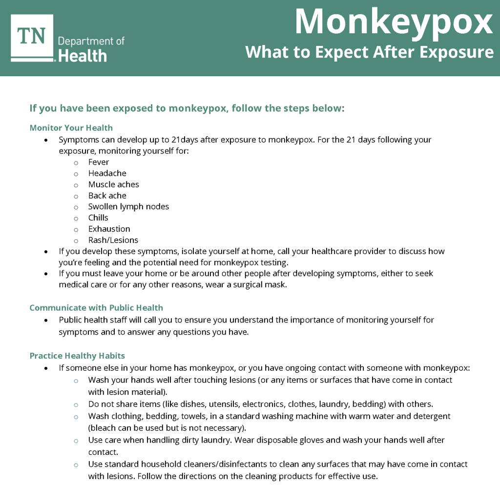 Monkeypox Contact Guidance