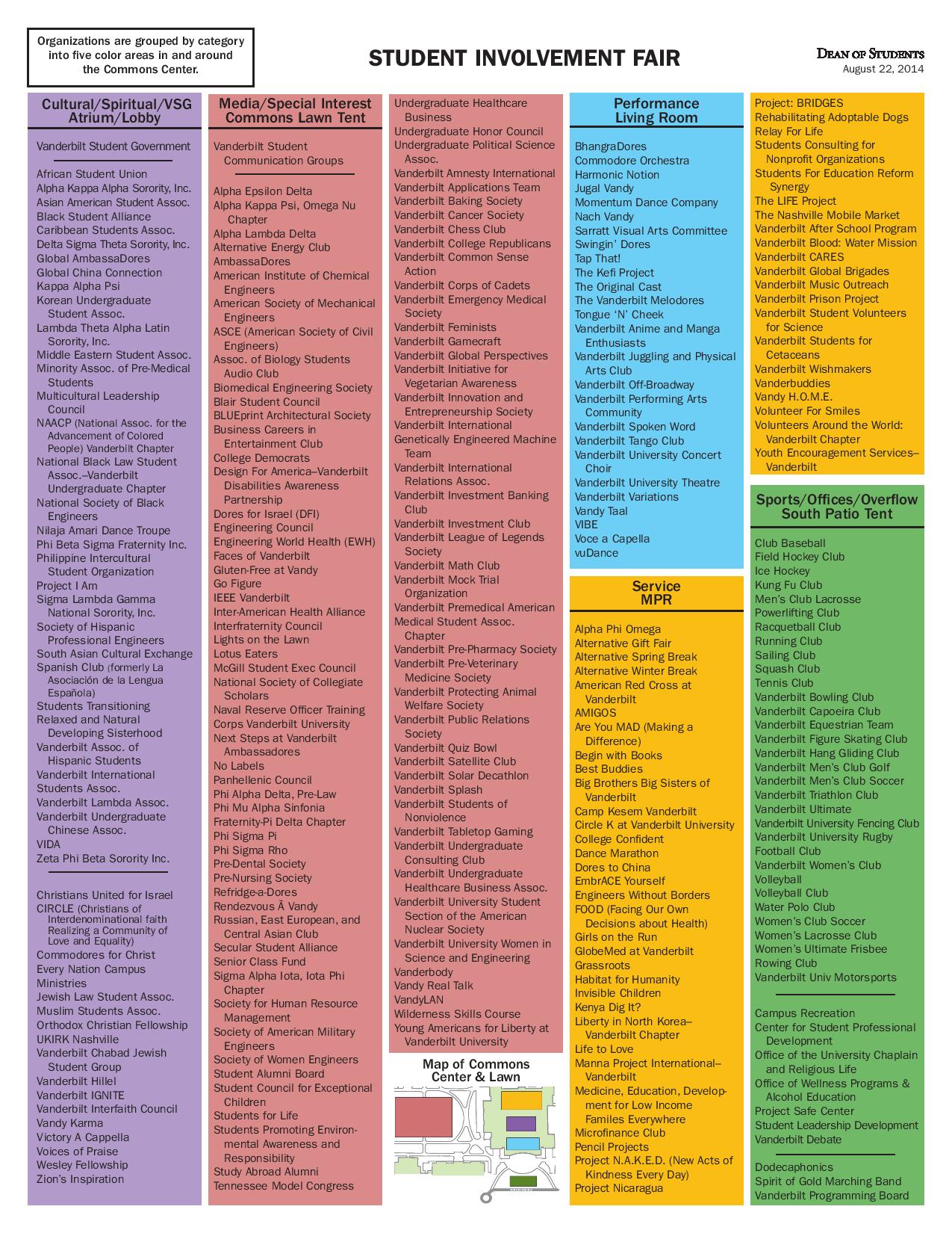 Student Involvement Fair – Participating Organizations and Offices-page-001