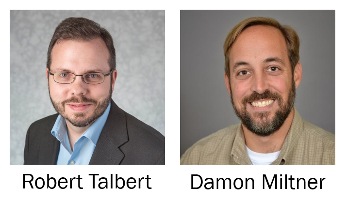 Headshots of presenters Robert Talbert and Damon Miltner