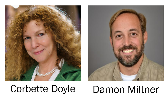 Headshots of presenters Corbette Doyle and Damon Miltner
