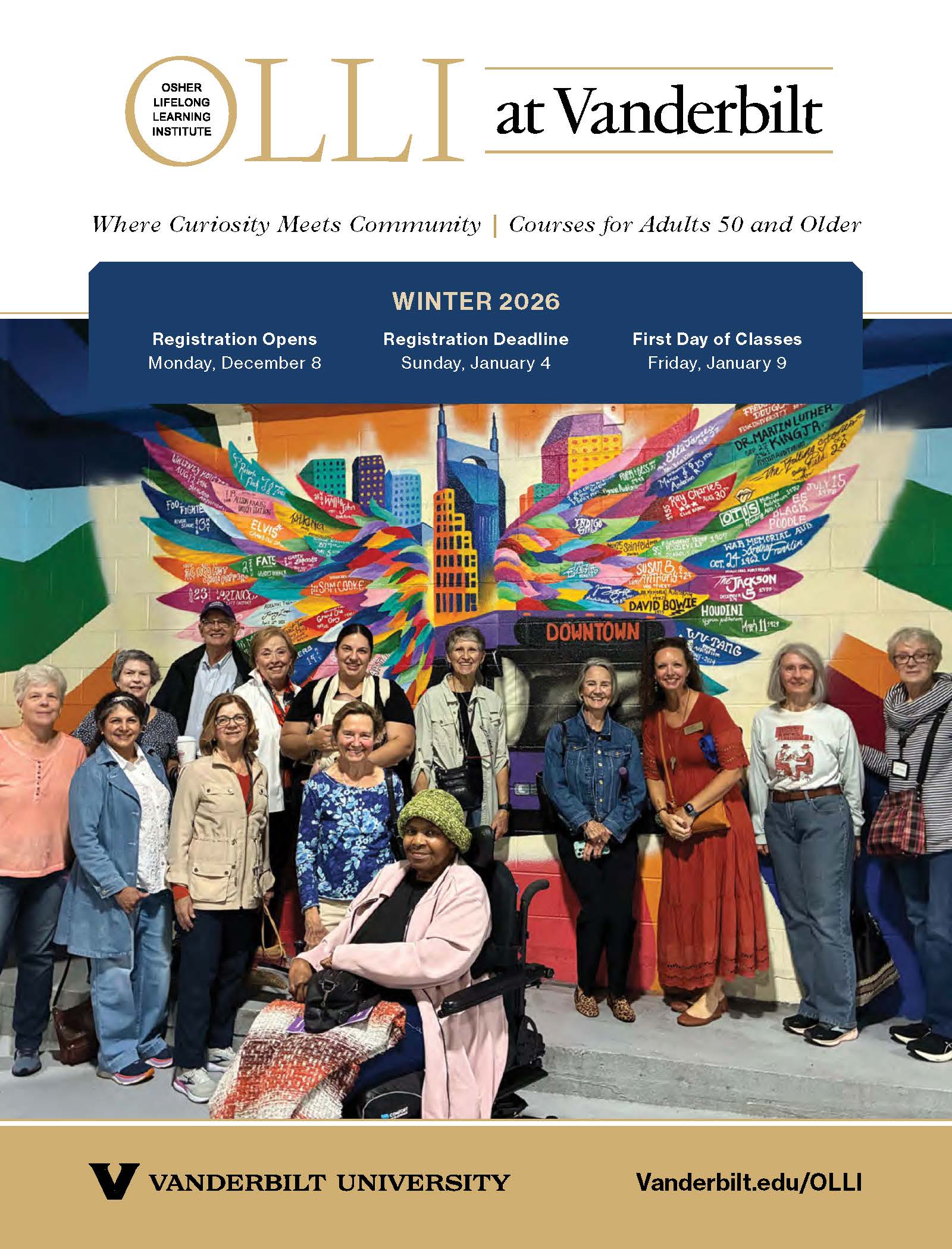 OLLI at Vanderbilt Winter 2026 course catalog cover