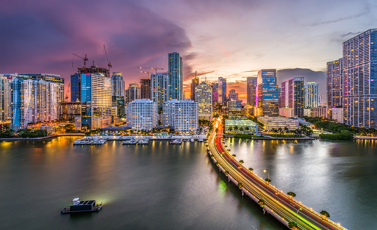 South Florida skyline at night