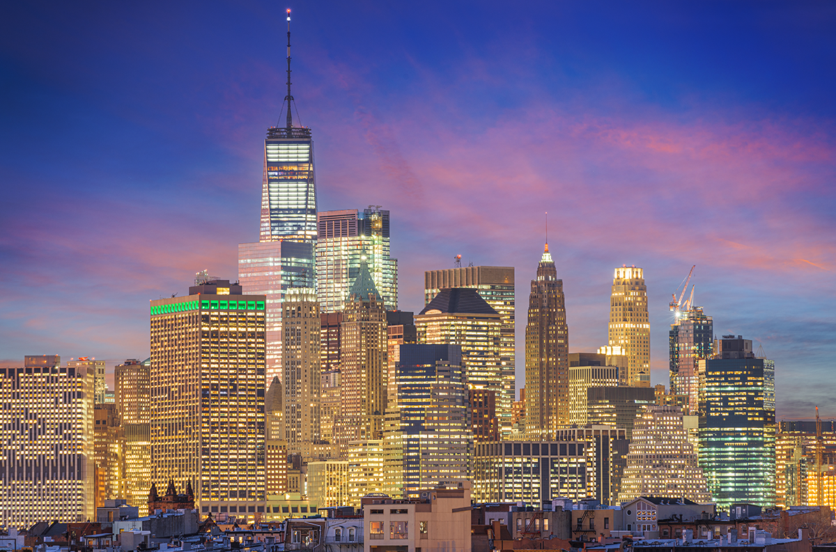 New York City skyline at night