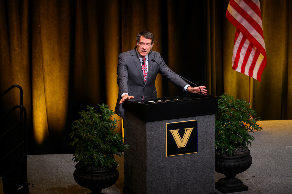 Congressman Mark Green during the Institute of National Security 2025 Summit on Modern Conflict and Emerging Threats. Photo: John Amis/Vanderbilt University