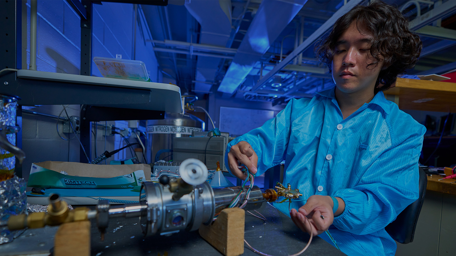 Student in lab