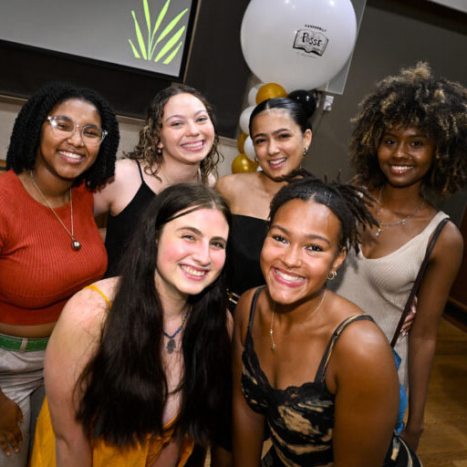 The 2023 Posse welcome event is shown underway in Alumni Hall.