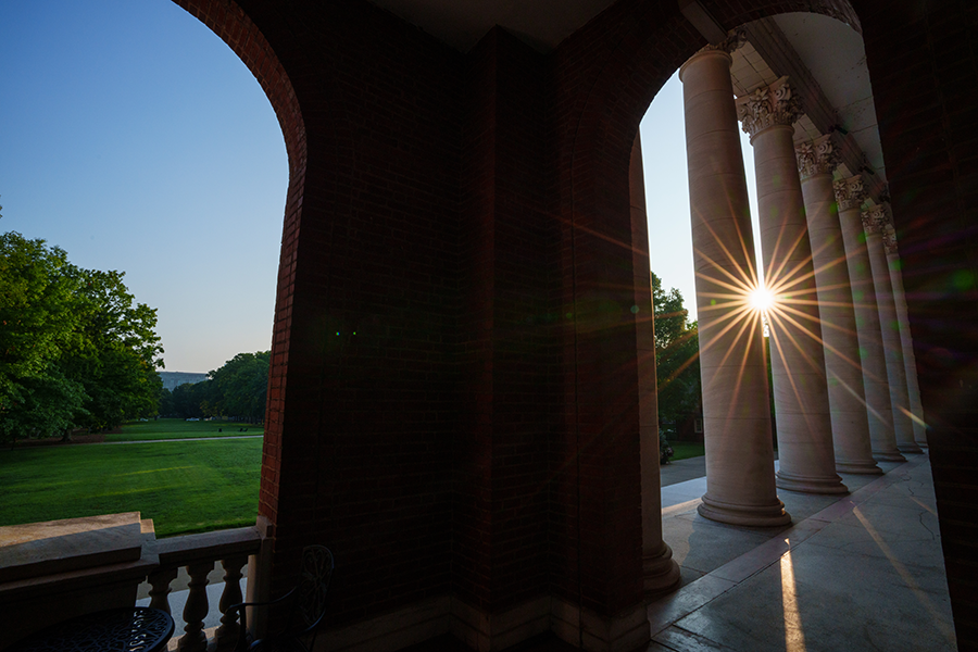 Sun rising on the Vanderbilt campus